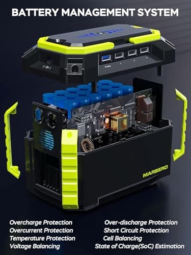 MARBERO Solar Generator 150W Peak 150Wh Portable Power Station with Solar Panel Included Camping Power Supply with AC Outlet DC USB Ports for Outdoor RV Fishing Emergency 7