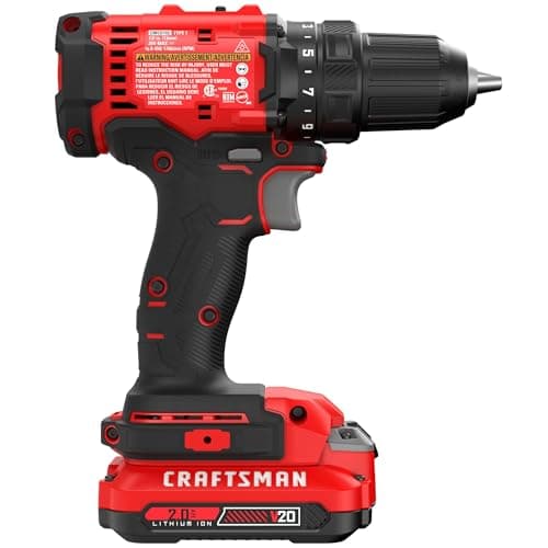 CRAFTSMAN V20 1/2 in Cordless Drill Set With 2.0 Ah Battery, Charger and Double Ended Bit, LED Light, Long Runtime, Ergonomic Power Drill Driver (CMCD702D1) 4