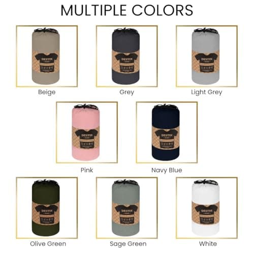 100% Combed Cotton Prewashed Jersey Knit Fitted Sheet only - Snug Fit, Stay in Place - Fits Mattresses Up to 14" Deep Pocket - Ultra Soft, Wrinkle & Fade Free - Comfy Fitted Sheet Queen Olive Green 8