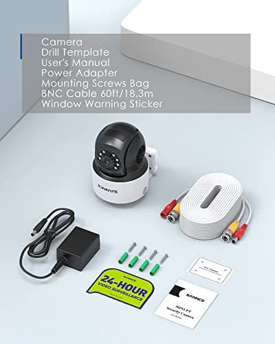 SANNCE 2 Pack 1080P PT Dome Camera, Pan/Tilt Outdoor Security Camera 2MP, 30M Night Vision for Analog CCTV Surveillance System, Remote Access 9