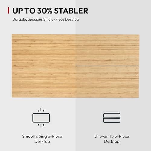 Standing Desk with Dual Motor, 3-Stage Lifting Column, Handset with 3 Preset and Sit-Stand Reminder - 60 inch Whole Piece Real Bamboo Desk/White Frame, Height Adjustable Desk for Home and Office 9