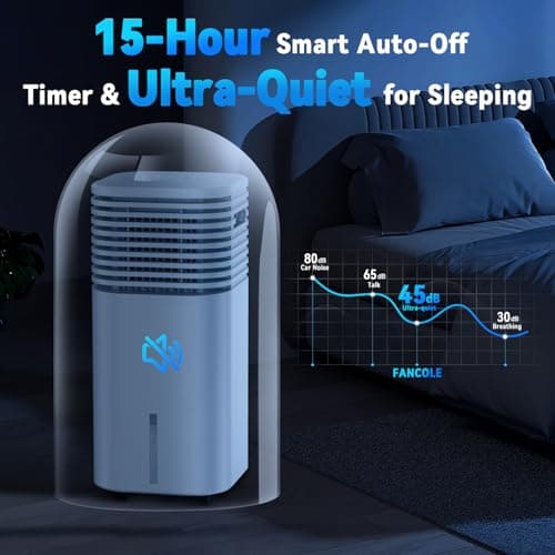 FANCOLE Windowless Portable Air Conditioners with 4Modes & 3Speeds, 15H Timer for Smart Auto-off, 2Gal Tank for 20H Cooling, Evaporative Air Cooler 17 FT Remote, 120° Swing Swamp Cooler No Hose Needed 7