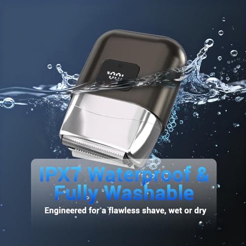 YOXSPD Electric Foil Shavers for Men: Mini Electric Razor with 3 Floating Blades, LED Display, Dual Speed - IPX7 Waterproof Wet/Dry Cordless Razor, USB Fast Charging, Travel Lock (Gray) 5