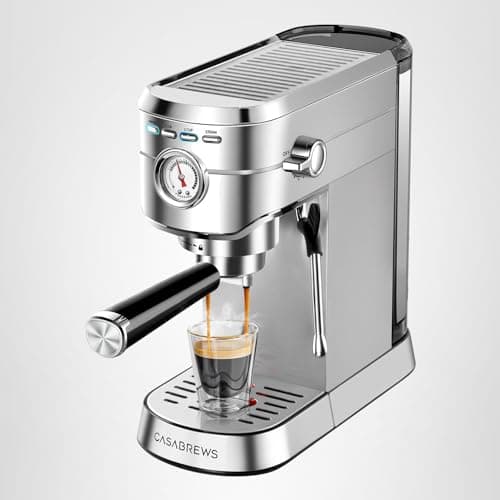 CASABREWS CM5418 Espresso Machine 20 Bar, Compact Espresso Maker with Steam Milk Frother, Stainless Steel Coffee Machine with 34oz Removable Water Tank for Cappuccino, Gift for Women or Men, Silver 9