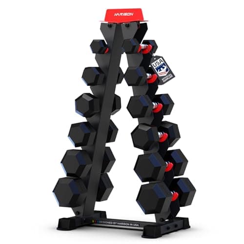 HARISON 6-Tier Dumbbell Rack Stand Only, A-Frame Design Weight Rack for Dumbbells, Strength Training Dumbbells Storage Rack for Home Gym (Dumbells not Included)