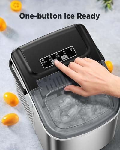 Silonn Ice Makers Countertop, 9 Cubes Ready in 6 Mins, 26lbs in 24Hrs, Self-Cleaning Ice Machine with Ice Scoop and Basket, 2 Sizes of Bullet Ice 5