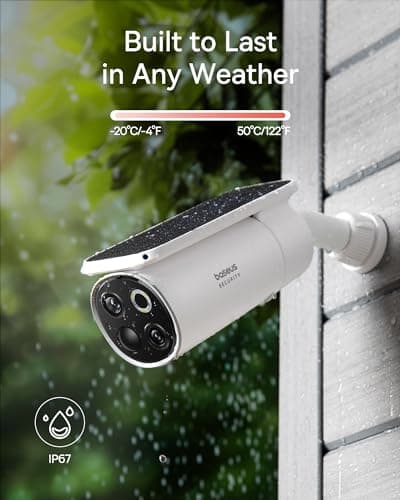 Baseus Solar Security Camera Wireless Outdoor, S1 Pro 2-Cam Kit, Forever Power with Auto Sunlight-Tracking System, Dual Camera with 3K Clarity, No Monthly Fee, 16TB Expandable Local Storage 7