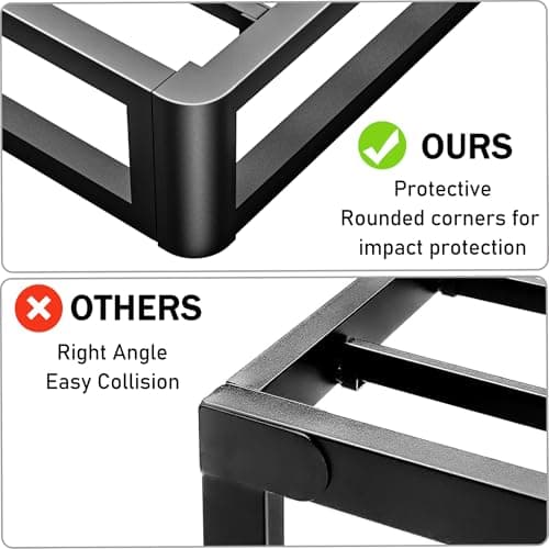 Firpeesy Upgrade Anti Bending and Round Corner Legs 10 inch Metal King Bed Frame 3500 LBS Heavy Steel Slats Support Platform Bed Frames No Box Spring Needed Platform Noise Free Easy Assembly 5