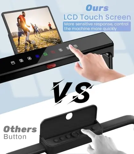 HOMEFITNESSCODE 2 in 1 Folding Treadmill, Under Desk Treadmill Portable Walking Pad,Installation-Free with Bluetooth Speaker and Remote Control (Black) 6