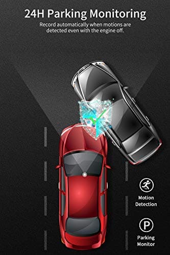 Milerong Dash Cam Front and Rear with Night Vision, Mini 1080P FHD Dash Camera for Cars, G-Sensor, Loop Recording, Parking Monitor, Motion Detection,WDR 6