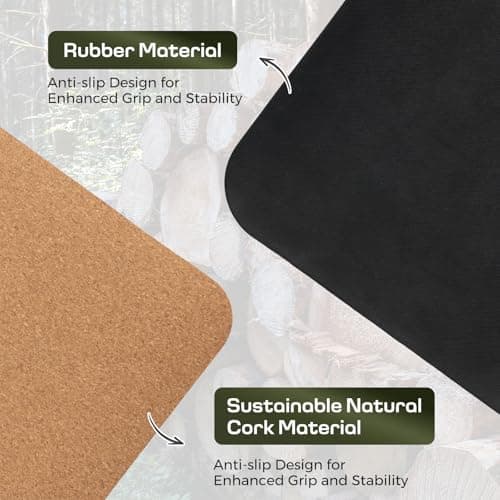 U&M 72'' x 26'' Cork Hot Yoga Mat (5mm Thick) - Natural Tree Rubber Base & Cork Surface, Absorbs Sweat & Non-Slip, Provides Sufficient Support for Hot Yoga/Pilates/Fitness (7.5lbs) 7