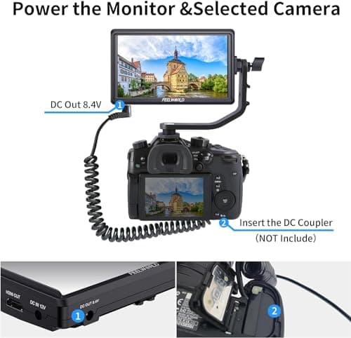 FEELWORLD S55 V3 + Battery + Carry Case 6 Inch DSLR Camera Field Monitor FHD 1920x1080 IPS LUT Video Peaking Focus Assist with 4K HDMI 8.4V DC Input Output 7