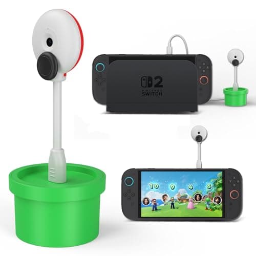 Coolwee Camera for Nintendo Switch 2 (2025), 720P HD Video Camera, Privacy Sliding Lens Cover, ABS White and Green Color