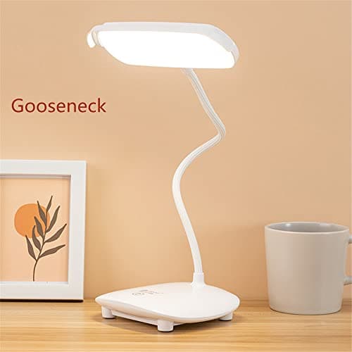 MAYTHANK Cordless Desk Table Lamp Reading Light 40 Led Rechargeable Big Battery, Touch 3 Modes,2 Ways Power,Dimmable,Gooseneck,Small Portable Bedroom Bedside Lamp 7