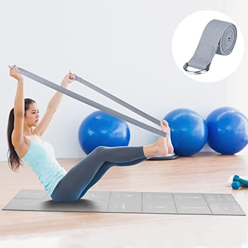 Foldable Yoga Mat for Women, Non Slip Exercise Mat for Home Gym, 5mm Travel Yoga Mats Set With Stretch Strap for Yoga Pilates and Fitness, 68"L x 24"W x 0.2 Inch Thick 5