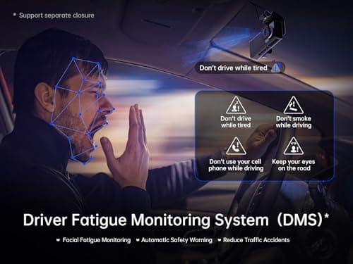 Pelsee 4K 3 Channel Dash Cam Front and Rear Inside, Dash Camera for Cars, 4K+1080P+1080P Dashcam with APP & WiFi, 64GB Card Included, Smart Driving System ADAS DMS, 24H Parking Mode,G-Sensor,256GB Max 5