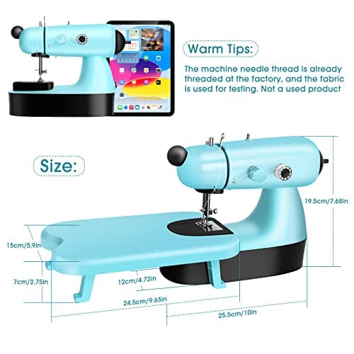 Mini Sewing Machine, Upgraded Electric Sewing Machine with Sewing Bag, Expansion Board, LED Light, Fast Stitch Suitable for Clothes,Cutains,Jeans,DIY Home Travel 4