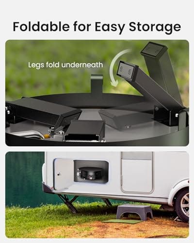 Ciays Large Propane Fire Pit 19 Inch, Gas Fire Pit with Grill Grate, Folding Legs, Hose Hooks, Propane Tank Holder, Cover & Carry Strap, Portable Outdoor Fire Pit for Camping, 58,000 BTU 5