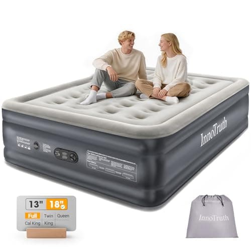 InnoTruth Air Mattress Full with Built in Pump, Inflatable Blow up Mattress, 18" Raised Colchones Inflables Air Bed for Guests & Home, Ideal for Home Use and Outdoor Camping, 600lb Weight Capacity