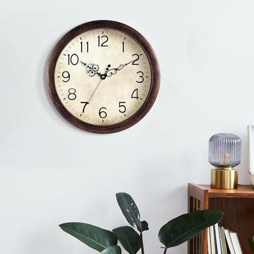 KECYET Wall Clock, Vintage Wall Clocks Battery Operated Quartz Silent Non-Ticking 8 Inch Retro Rustic Style Clock Decorative for Kitchen,Bathroom Home Office (Bronze) 5