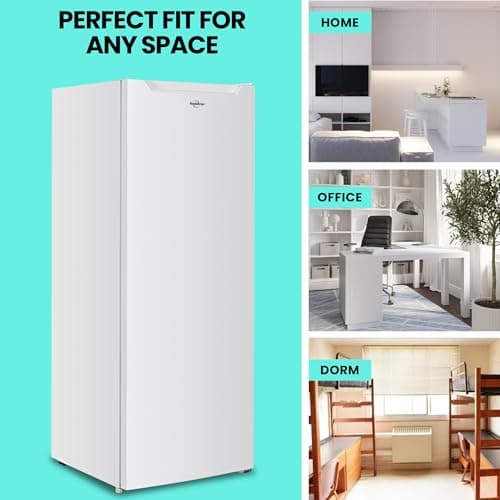 Koolatron Compact Upright Freezer, 5.3 cu ft (150L), White, Manual Defrost Design, Space-Saving Flat Back, Reversible Door, for Home, Apartment, Condo, Cottage 7