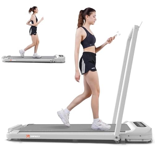 RUNFREELY Walking Pad Treadmill with Optional Handle, 3 in 1 Under Desk for Walking, Jogging & Running, Portable Compact for Home Office, 2.5HP Quiet Motor, White/Black