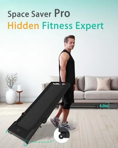 Lichico Walking Pad Treadmill with Handle Bar, 47"x16" Super Large Running Area, 8.7 MPH Compact Under Desk Treadmill for Home Office, 450lbs Walking Jogging Running Machine with Remote Control 6