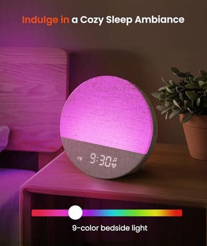 Dreamegg Sunrise 1 - Sunrise Alarm Clock, Sound Machine for Sleep, Customizable Sleep Routines, Dimmable Night Light, 29 Soothing Sounds, White Noise Machine, Wake Up Light for Bedrooms, Adults, Kids 6
