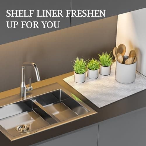 Beautysaid Shelf and Drawer Liner for Kitchen Cabinet, Non Adhesive Non Slip Shelf Paper Waterproof Washable Thickened for Dresser Pantry Shelve Bathroom Protector Liner(White,12 in x 10 FT) 7