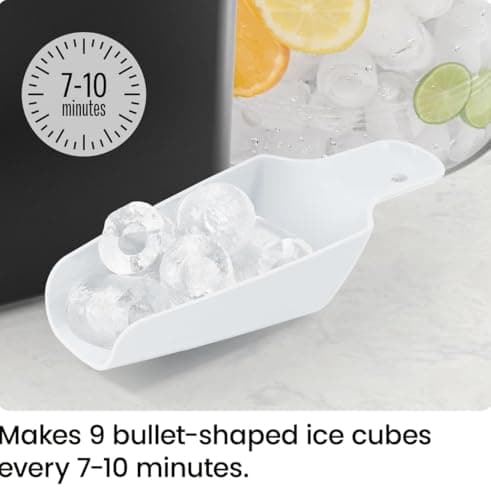 ICEMAN Dual-Size Ice Maker Countertop - Portable Ice Machine, Large and Small Ice Machine Maker with Self Cleaning, 9 Cubes in 7 Mins, 22lbs/24hrs, for Home, Kitchen, Office, Party, Ice Scoop Included 7