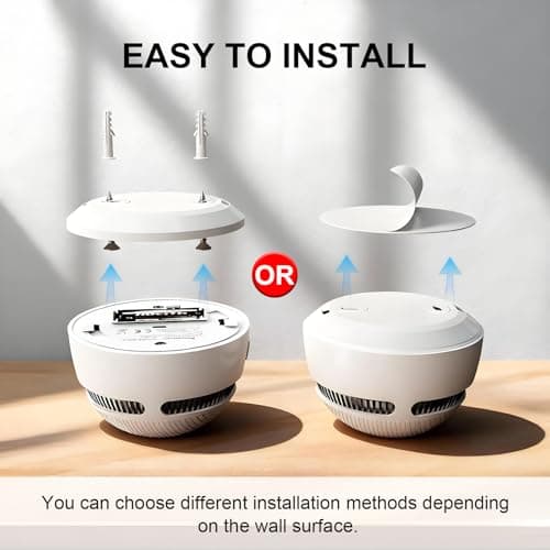 FUMIXTEX Smoke Detectors, Fire Alarms 10 Year Replaceable Battery Powered,Photoelectric Smoke Alarm with Test/Mute Button Function,6 PCS 5