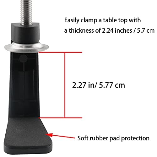 Ruiwaer Black C-Clamp Cantilever Bracket Clamp Holder Desk Lamp Clip Fittings Base Hose DIY Swing Arm Lighting Accessory Metal Clamp 3