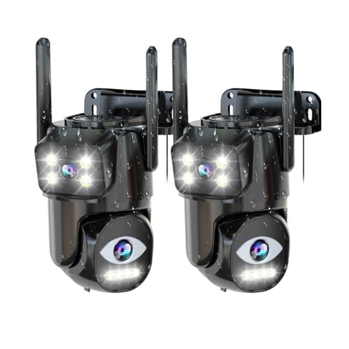 Security Cameras Outdoor Wifi,5G/2.4G Cameras for Home Security with Dual Lens,Motion tracking,Night Vision,24/7 continous record,Work With NVR/DVR Surveillance System,Weather Proof,SD/Cloud Storage
