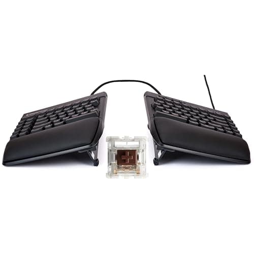 KINESIS Freestyle Edge RGB Plus Split Mechanical Keyboard | Hotswap Tactile Switches | RGB | Ergonomic | Detachable Palm Support | Fully Programmable | Mac Keycaps Included | Lift Kit Included