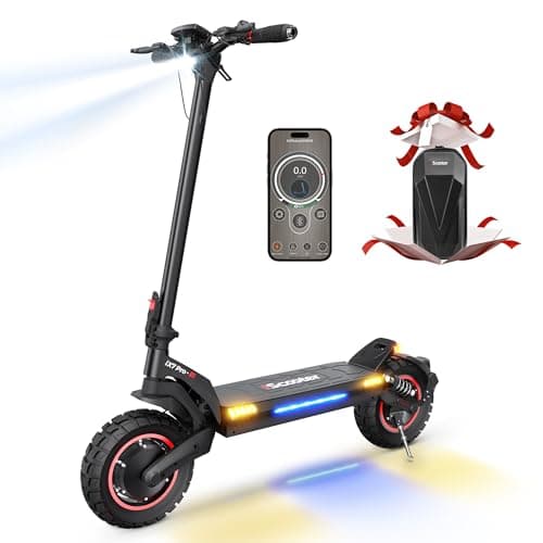 iScooter Electric Scooter, 1000W E Scooter, 50 Miles Long Range & 38 MPH Top Speed, 10" Off-Road Vacuum Tire Scooter for Adults with Turn Signals, Double Braking Systems, APP and Storage Bag