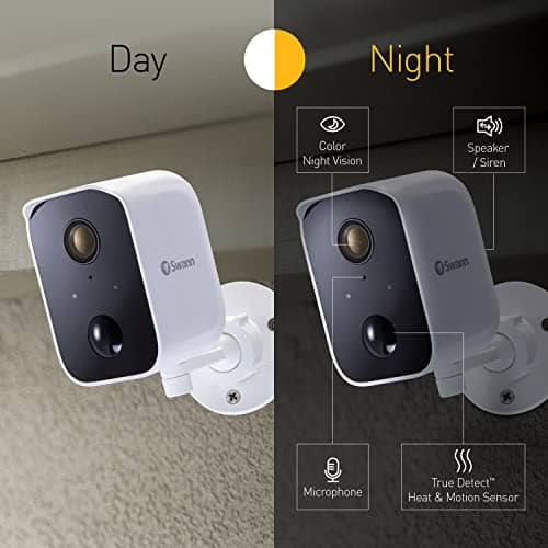 Swann CoreCam Wireless Security Camera, 1080P HD for Indoor/Outdoor Home, 2-Way Talk & Siren, Heat Motion Detection, Night Vision, IP65, 24/7, Local 32GB & Cloud Recording, 3 Pack 8