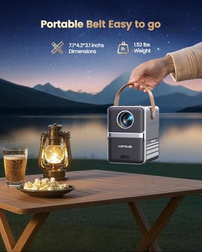 Smart Mini Projector with WiFi and Bluetooth【Compatible with Netflix/Portable/4K Supported】Dolby Audio,Auto Keystone & Electric Focus Outdoor Movie Projectors,WiMiUS Native 1080P HD Proyector 7