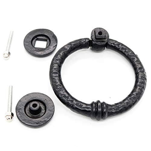 Mythrojan Medieval Door Knocker, Cast Iron Ring Knocker, Vintage Home Knocker for Home Improvement- 5” x 4” Black 7