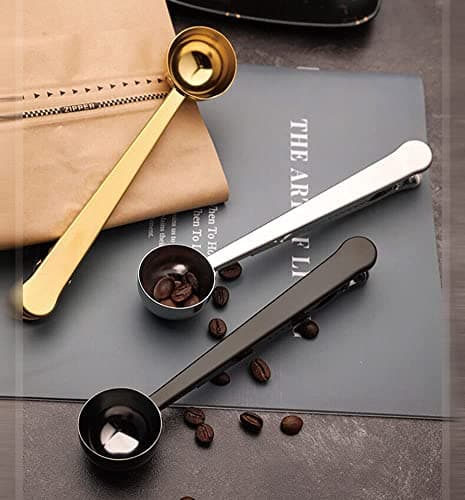 Coffee Scoop Clip Stainless Steel Tablespoon Coffee Spoon With long handle Multifunction Sealing Bag Clip For Tea, Coffee, Protein Powder, Instant Drinks, Kitchen Tools 6