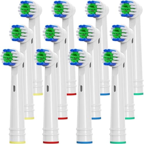 UUJ Replacement Toothbrush Heads Compatible with Oral B, 12 Pack Electric Toothbrush Heads Medium Bristles for Deep Cleaning, Soft Brush Heads Compatible with Oral B 7000/Pro 1000/9600/500/3000/8000