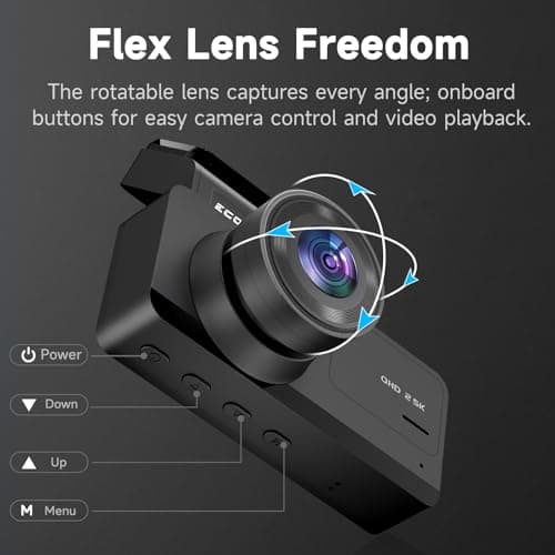 Dash Cam Front and Rear, 2.5K Dual Dash Camera for Cars, Car Camera with 3.16" IPS Screen, 170° Wide Angle, WDR Night Vision, G-Sensor, 24H Parking Monitor, 32GB Card Included, Support 256 GB Max 5