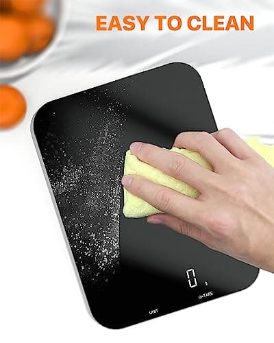【33 LB & USB Rechargeable】 Digital Kitchen Food Scale Kitchen Scale, Glass Digital Weight Grams and Oz, Baking Cooking, 0.05oz /1 g Precise, 5 Weight Units 6