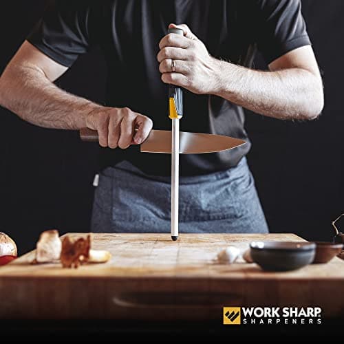 Work Sharp Kitchen Ceramic Honing Rod - Angle Guided - For Chef, Santoku, Paring, & Serrated Knives Black 7