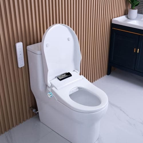 WLJBIDET Toilet Bidet Seat with Wireless Remote Control, Electric Bidet with Oscillating Cleaning, Heated Toilet Seat, Adjustable Temperature and Pressure, Slow Closed Lid, Elongated 9