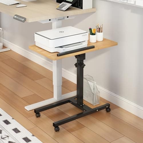 TigerDad Mobile Adjustable Height Laptop Stand PC Computer Portable Notebook Swivel Laptop Desk Rolling Table Desk Cart Tiltable with Wheels Casters& Mouse Pad Table 8