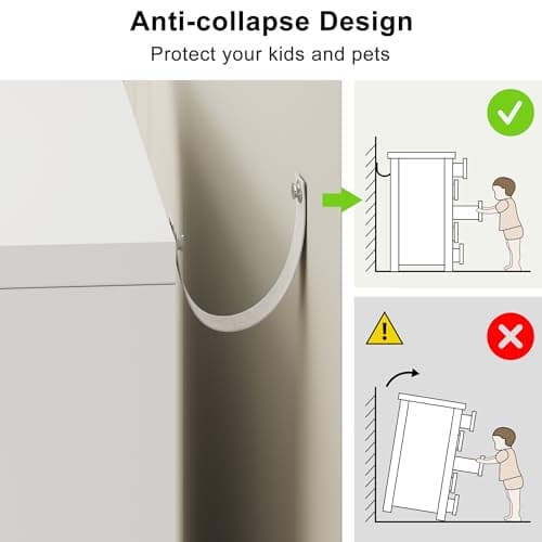 Jocoevol White 6 Drawer Dresser for Bedroom, 15.3" D x 47.2" W x 32.3" H in Simply Modern Chest of Drawers, Wood Storage Double Dresser with Deep Drawers for Living Room, Hallway Entryway, White 5