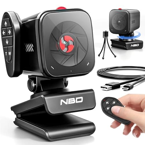 NBD 2K Webcam for PC & Laptop, Autofocus Computer Camera with Remote Control, 2 AI-Noise Canceling Microphones, Stereo Mics, Adjustable Field of View, Low-Light Correction, Built-in Privacy Cover W100