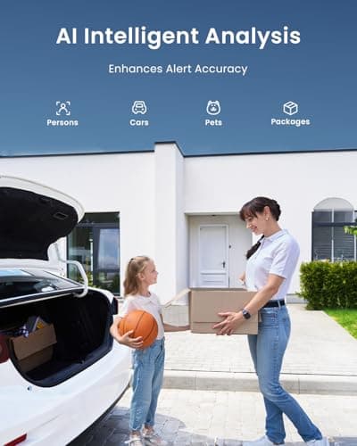 ieGeek Security Cameras Wireless Outdoor Pan Rotating 180° Home Security Cameras, 2.4G WiFi Camera Battery Powered with 2K Color Night Vision, Smart AI Detection, 2-Way Audio, Local/Cloud Storage,IP65 5