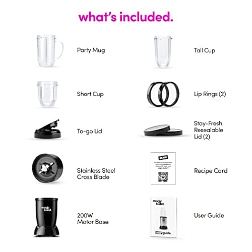 magic bullet Blender, Small, Black, 11 Piece Set 10