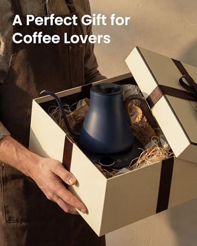 INTASTING Gooseneck Electric Kettle, ±1℉ Temperature Control, Stainless Steel Inner, Quick Heating, for Pour Over Coffee, Brew Tea, Boil Hot Water, 0.9L (Navy Blue) 9